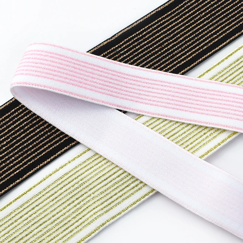 

3/5M 25/40mm Nylon Elastic Band Bright Silk Decor Stretch Rubber Bands Trousers Dress Belt Lace Trim Tape DIY Sewing Accessories