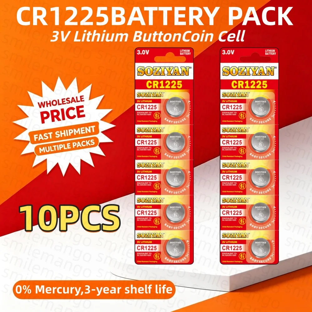 2PCS-50PCS 3V CR1225 Lithium Knoopcelbatterij BR1225 LM1225 DL1225 CR 1225 ER1225GP Knoopcel Horlogebatterijen voor Speelgoed Afstandsbediening