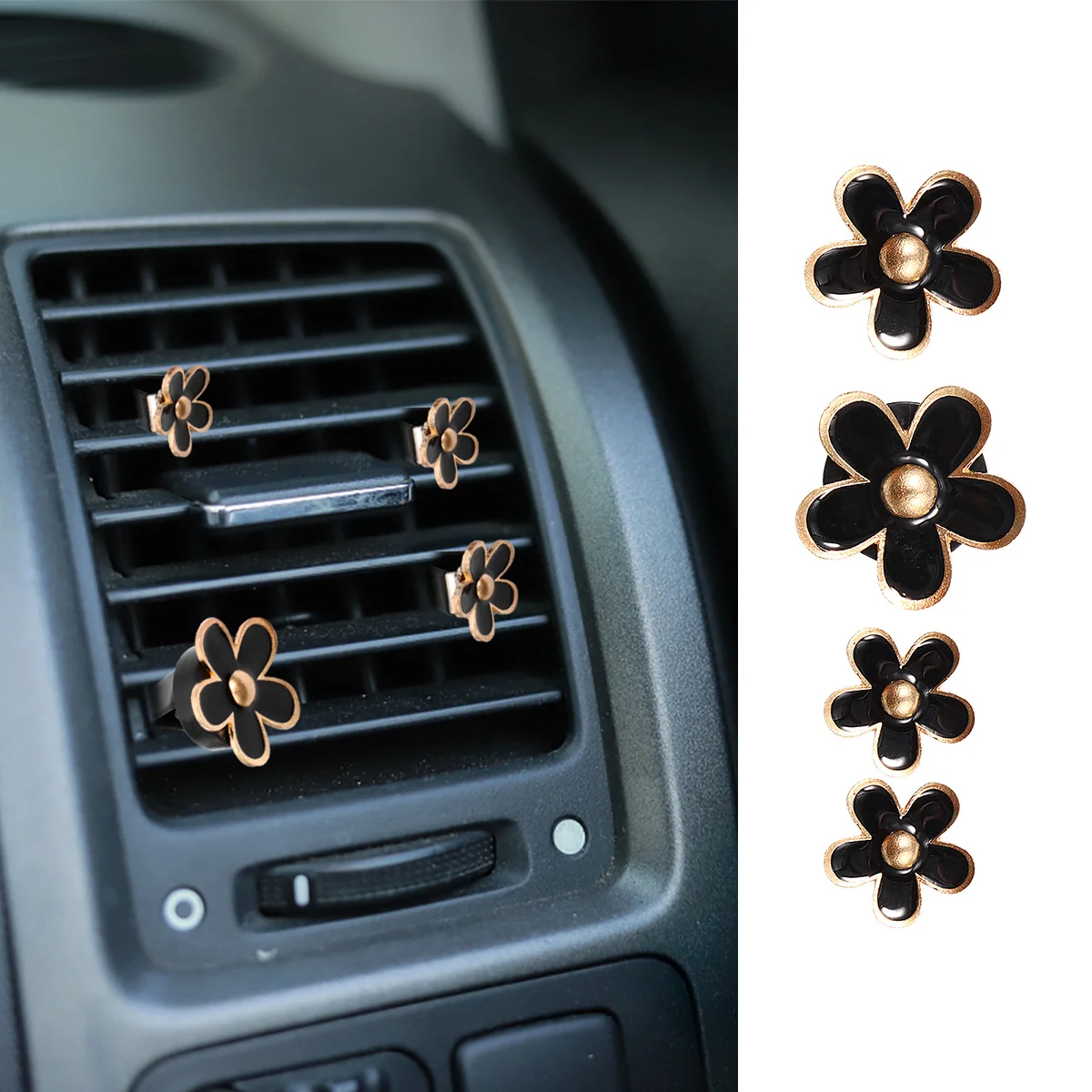 

4Pcs Metal Aromatherapy Car Scented Ornaments Vent Clip Charms for Auto Decor Easy Installation Car Perfume Clip
