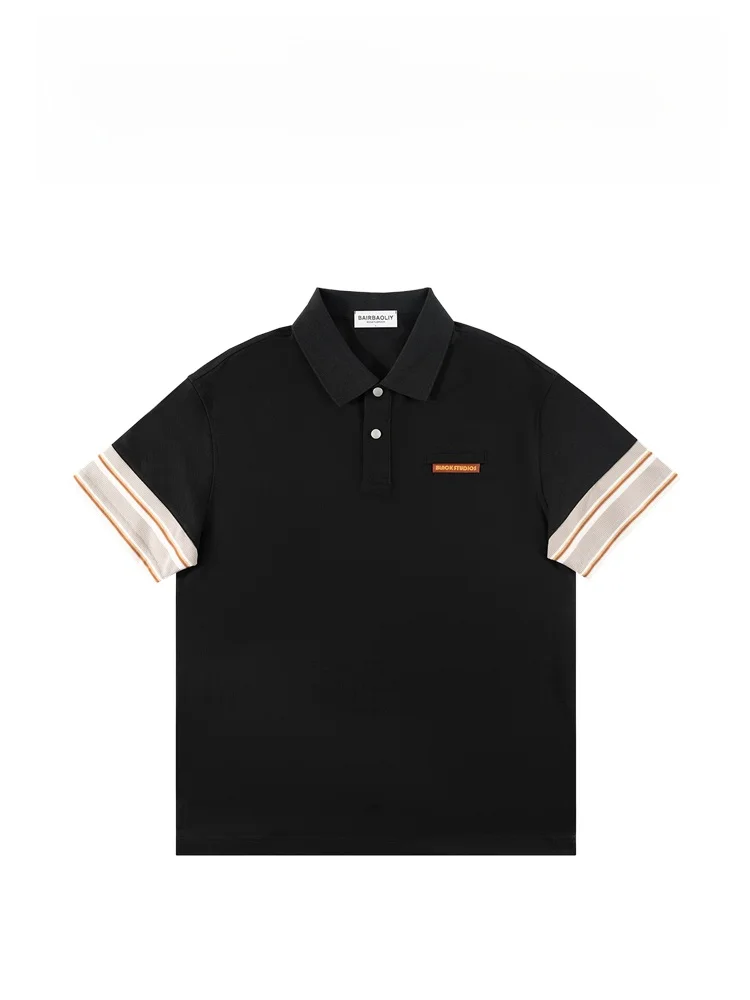 

Мужская повседневная рубашка BAIRBAOLIY с коротким рукавом, новая коллекция Весна-Лето, деловой стиль, с отложным воротником