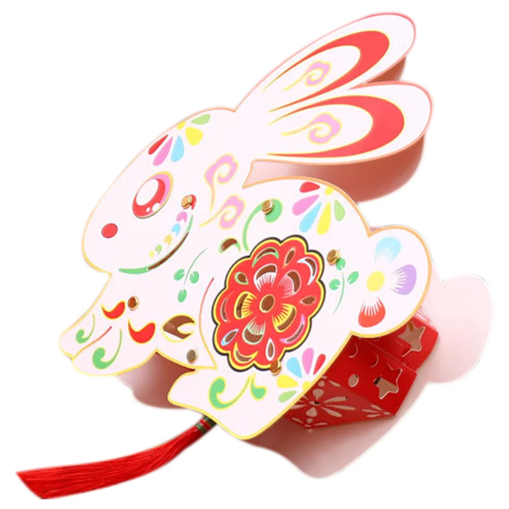 Vintage Style Camping Light Rabbit Lantern Decoration Chinese New Year Shine Paper Decorations