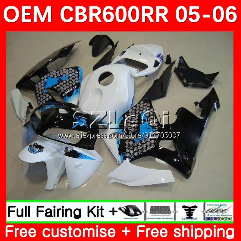 OEM Body + Decal For HONDA CBR600 CBR 600CC 600RR 600 RR CC F5 05 06 37No.23 CBR600RR 2005 2006 Graffiti blue Injection Fairings