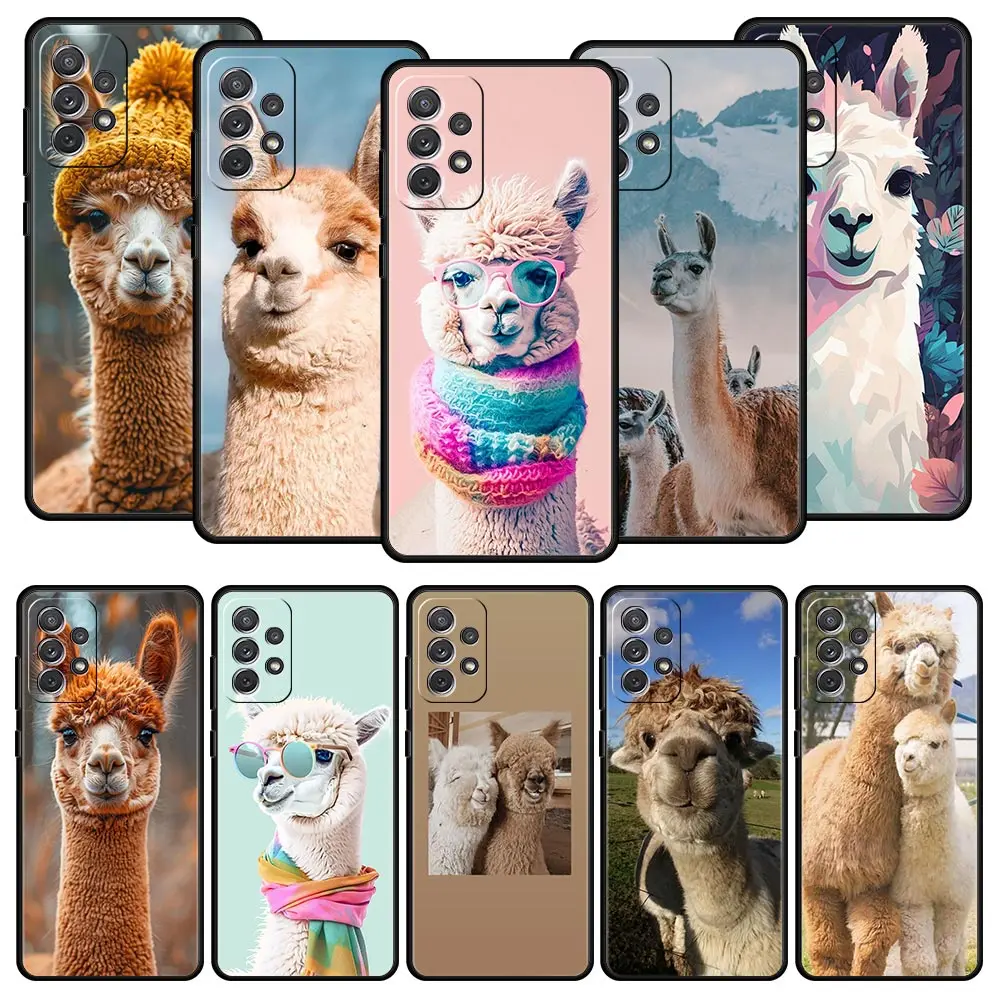 Kawaii Alpaca lovely Phone Case for Samsung A51 A71 A21S A12 A11 A15 A25 A31 A41 A32 A23 A33 A53 A73 A03S A05S A13 5G A72 Cover