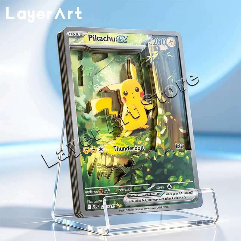 cartes-pokemon-3d-superposees-pikachu-ex-en-anglais-cartes-a-collectionner-effet-3d-multicouche-jouets-faits-main-diy