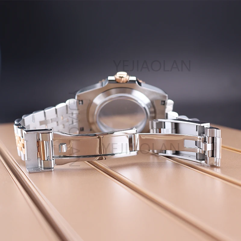 40mm NH35 Watch Case Sapphire Glass For Seiko NH34 NH35 NH36 NH38 Miyota8215 ETA2824 Movement Solid Steel Bracelet Slide Buckle
