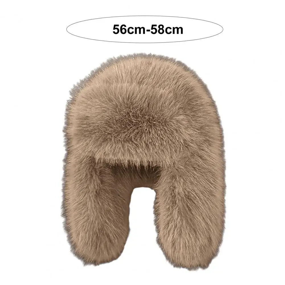 Thermal Hat Women's Winter Plush Lei Feng Hat Thick Warm Ski Coldproof Earflap Hat Imitation Mink Solid Color Cozy Snow for Cold