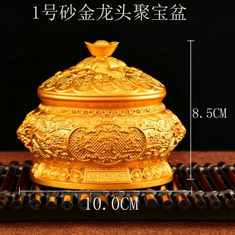 Copper Brass Dragon Head Covered Treasure Bowl New Home Housewarming Opening Gift Decoration Ornament