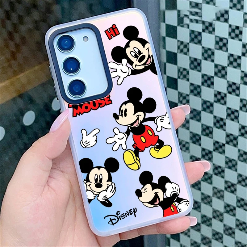 Mickey Mouse Animation For Samsung Galaxy S24 S23 S22 S21 S20 FE Ultra Plus S10 Lite 5G Luxury laser phone case