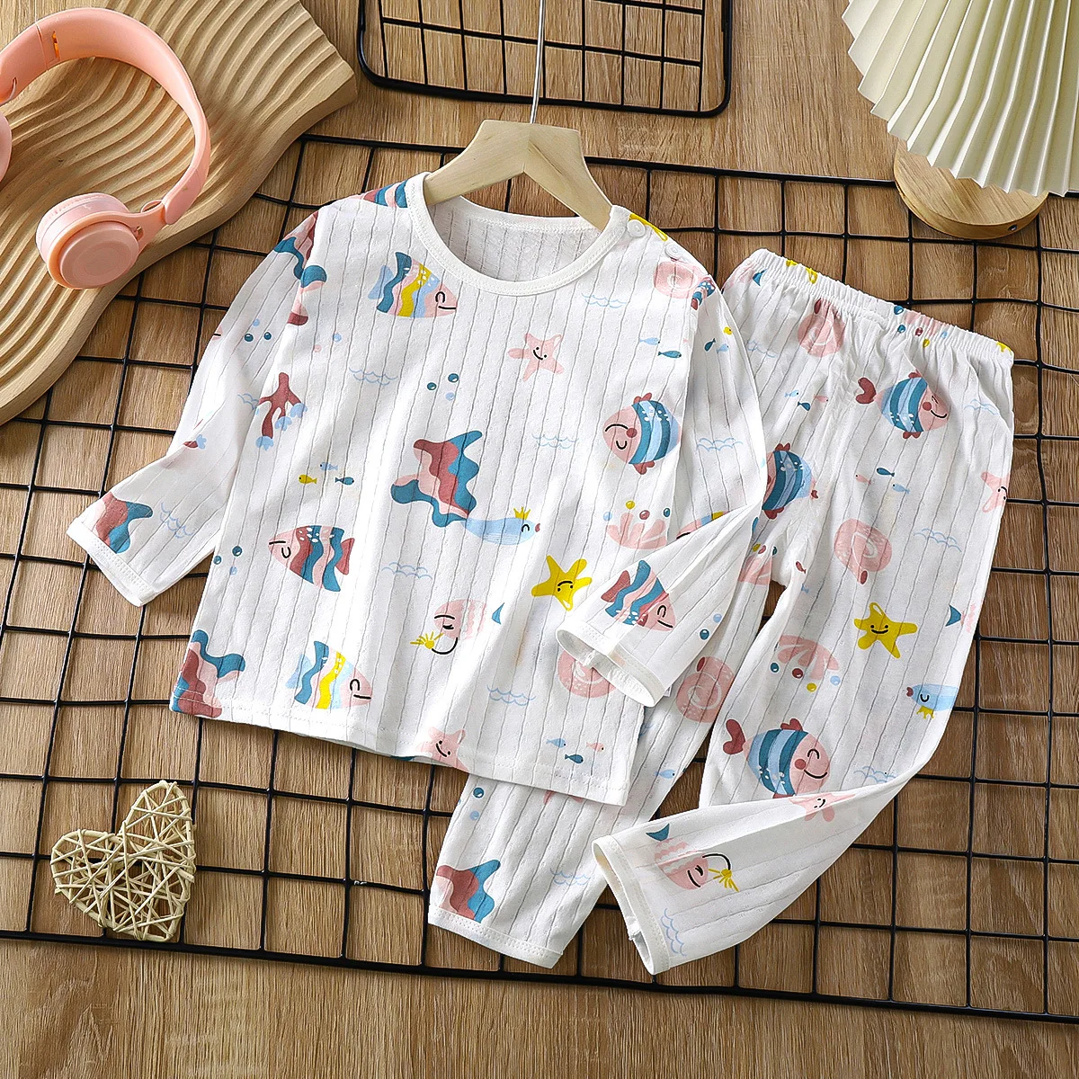 Toddler children boys girls clothing baby summer Thin cotton pajamas sets for kids girls boy clothes wear Home wear pajamas sets