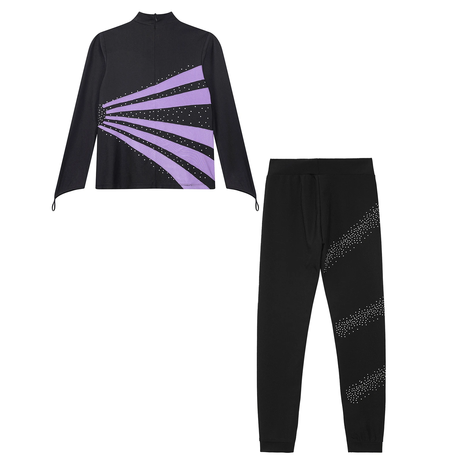 Sweat-shirt à manches longues avec leggings pour filles, vêtements de danse pour enfants, patinage artistique, danse AqYoga, tenue de sport avec biscuits