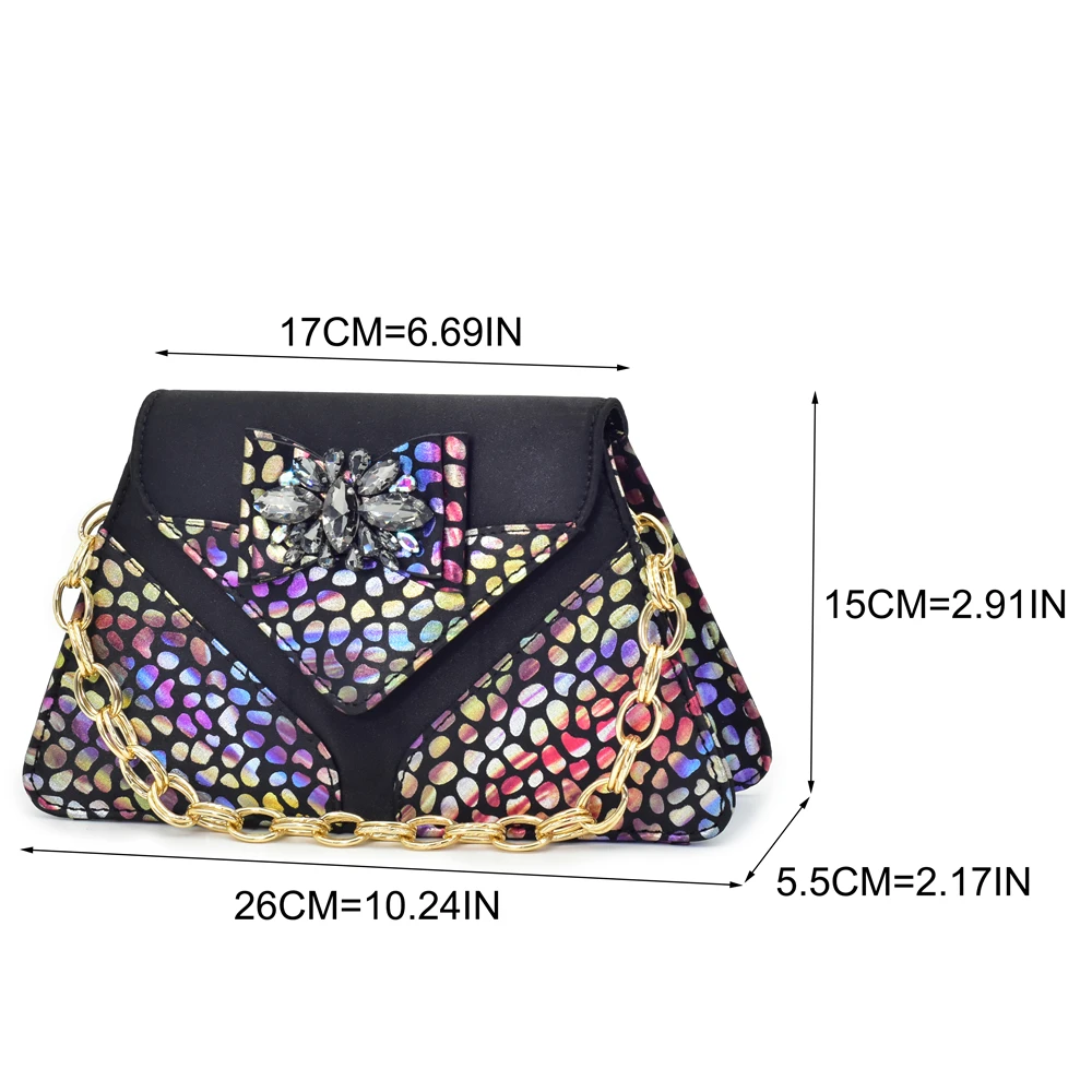 Latest Italian Wedding Matching Shoes and Bags Decorated with Rhinestone Luxury Wedding Woman Shoe Shoe and Matching Bag Set