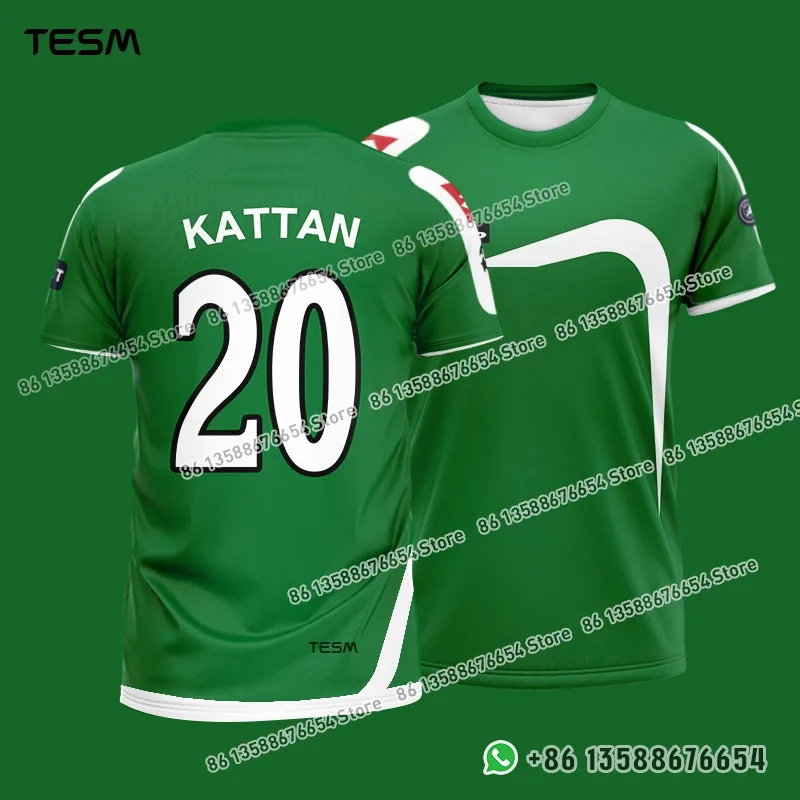 TESM 2025 تي شيرت رياضي صيفي للرجال يسمح بمرور الهواء بأكمام قصيرة ومطبوعات عالية الدقة، للجري المثالي، قمصان علوية كلاسيكية للمروحة