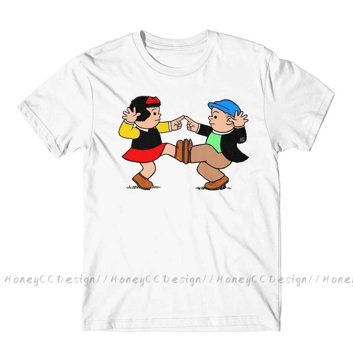 Nancy and Sluggo Come Dancing Print Cotton T-Shirt Camiseta Hombre For Men Fashion Streetwear Shirt Gift