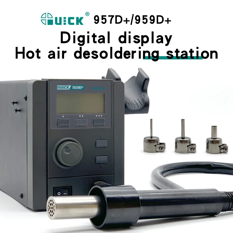 

Quick 957d + / 959d + Hot Air Gun Soldering Station Digital Display Eddy Current Cell Screen Chip Soldering Repair Torch