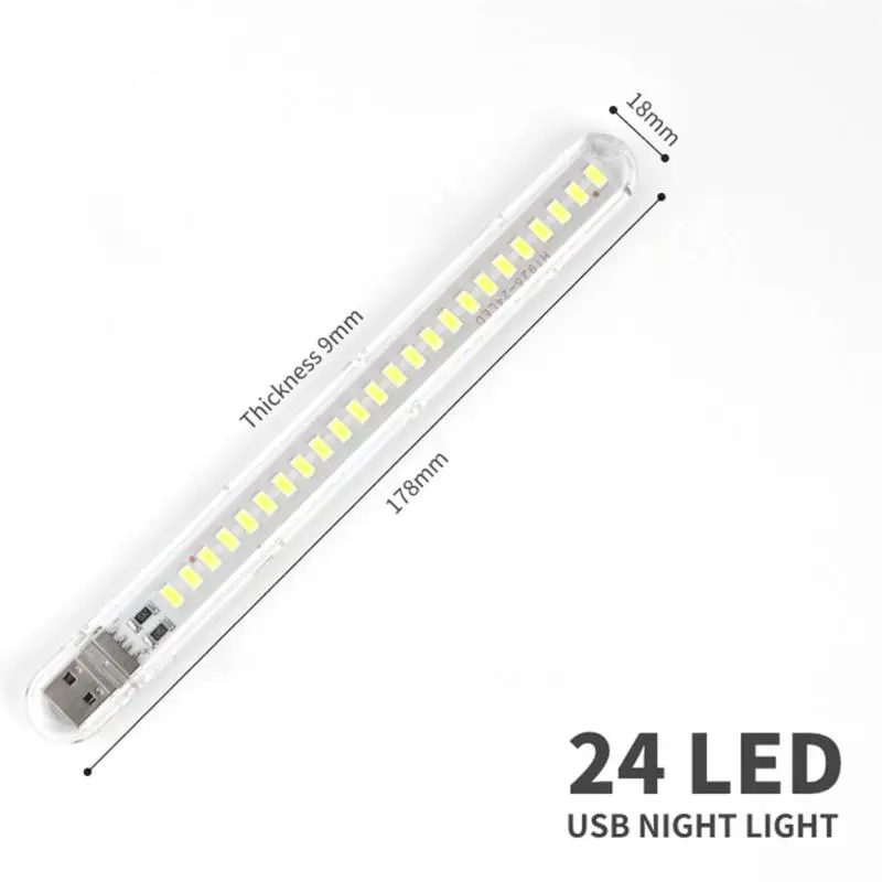 Outdoor Bright Lamp Creative 24 Led Light Tube Eye Protection Reading Lamp Mini Usb Nightlight Portable  Lighter Computer Light