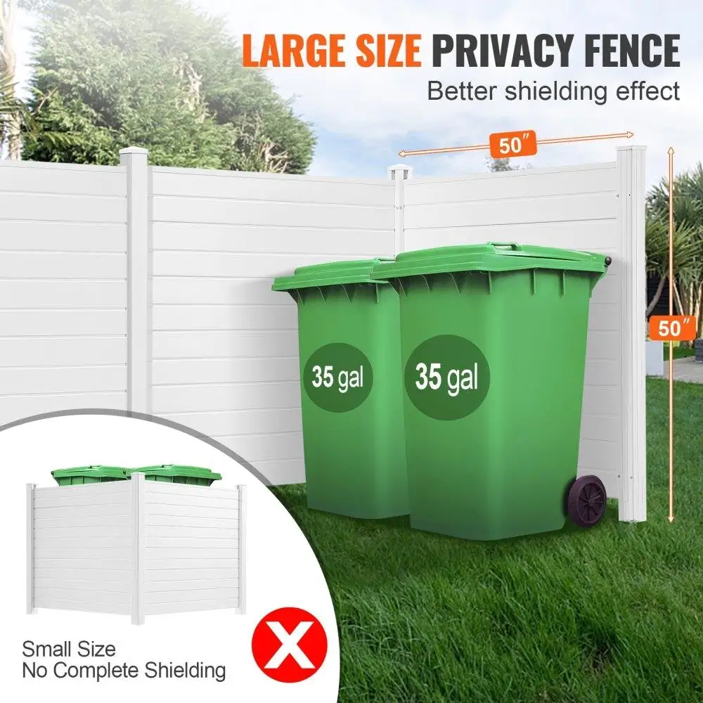 Outdoor Fence 50x50 Air Conditioner Pool Trash Can Enclosure 3-Panel Vinyl