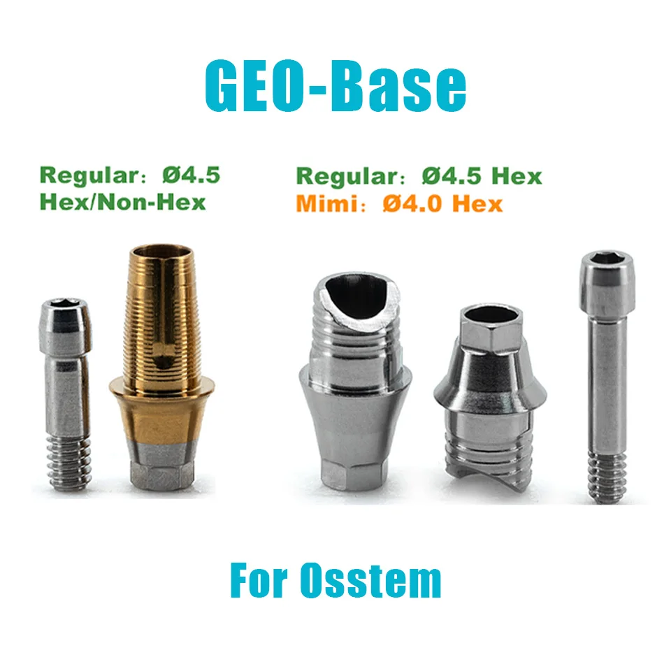 5pcs Set Osstem GEO Ti Base Titanium Abutment Grade 5 TC4ELI CAD CAM Dental Lab Digital Restoration Accessorie Fast Shipping