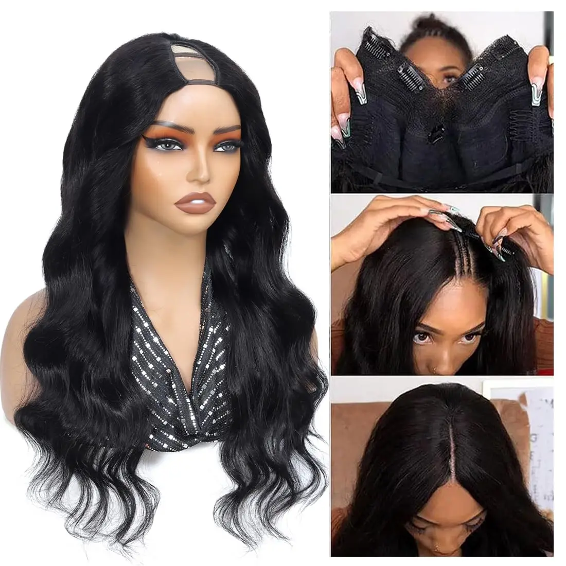 V Part Wig Human Hair Body Wave Upgrade V Part Wig No Leave Out Glueless V Part Wig Human Hair Wig Pre Plucked Remy Hair Daily