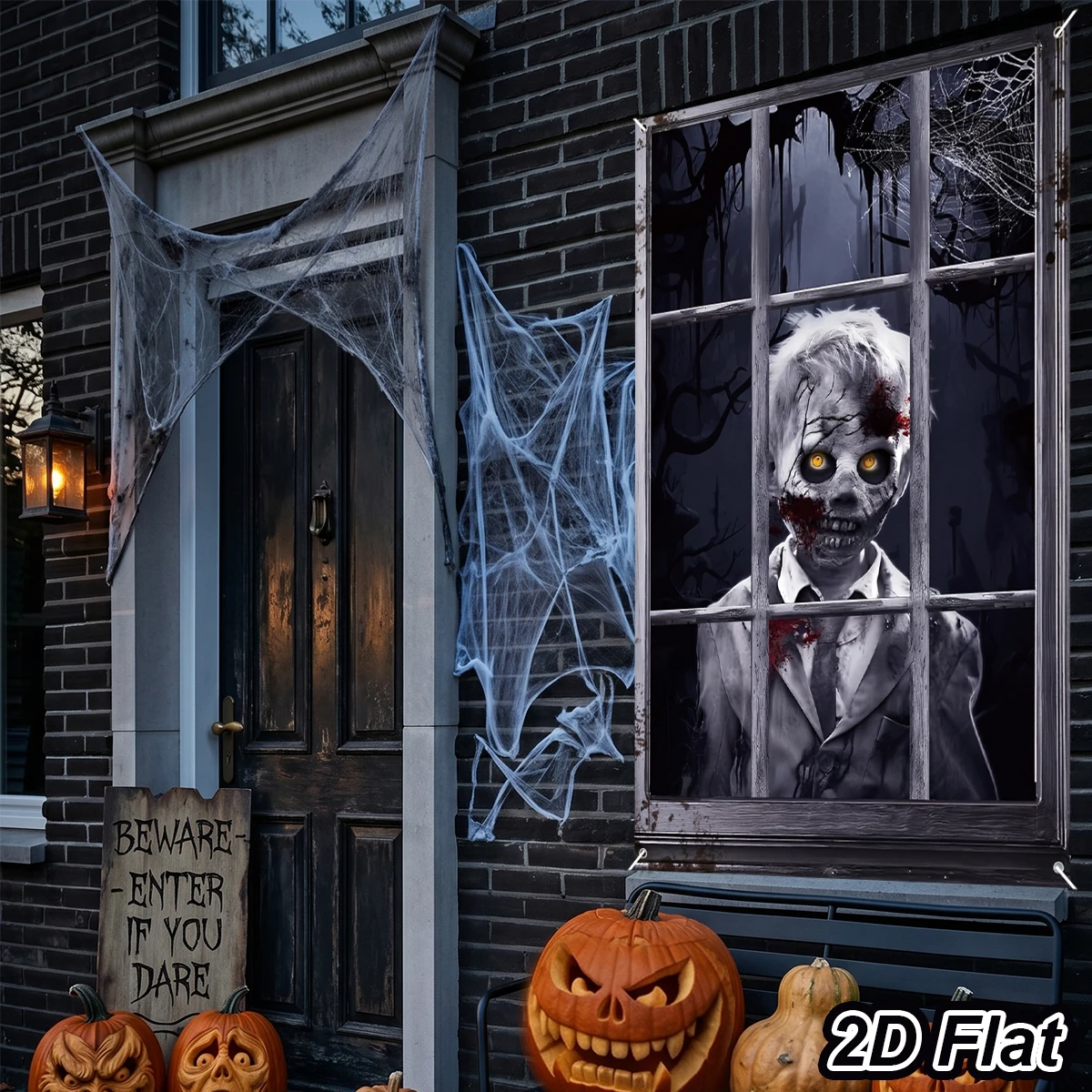 Halloween Ghost Curtains Happy Halloween Decor Trick or Treat Window Cover for Indoor Outdoor Window Silhouettes Party Supplies