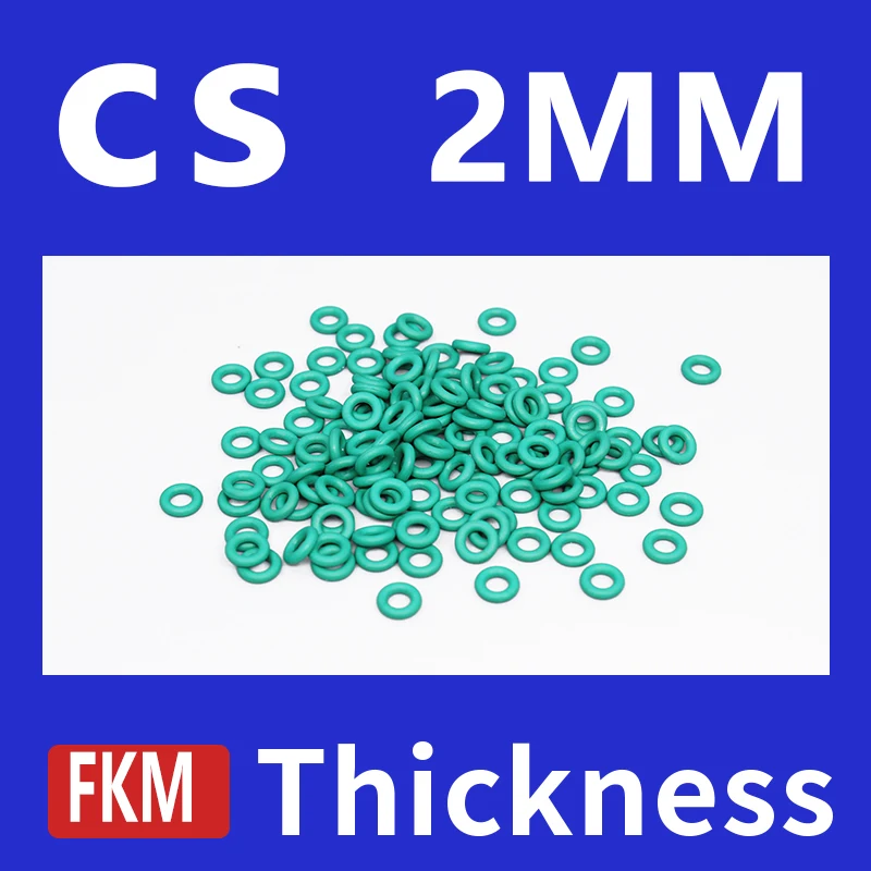 Thickness CS2mm Green FKM Fluorine Rubber O-rings Seals Gasket Washer Temperature Resistant Wear-resistant Oring