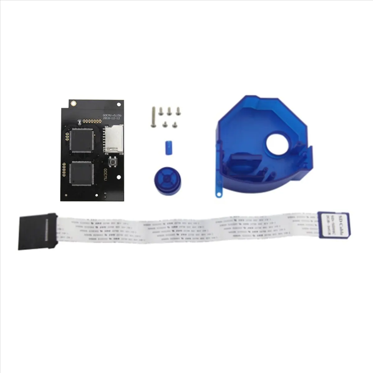 A85P DC V5.15B GDEMU Optical Drive Simulation Board for DreamCast and Colorful Remote SD Card Mount Kit for GDEMU(Blue)