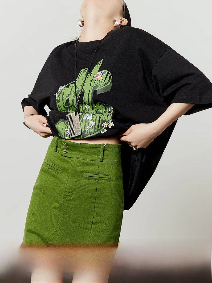 

Повседневная женская футболка с круглым вырезом и коротким рукавом, с принтом, свободного кроя, летняя, новая, для повседневной носки, модная, с креативным узором, из хлопка.