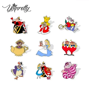 2024 Baru Kedatangan Mode Alice In Wonderland Cheshire Cat Kerajinan Akrilik Epoksi Pin Lencana Pin Kerah 8 penjualan terbaik bros alice in wonderland - №