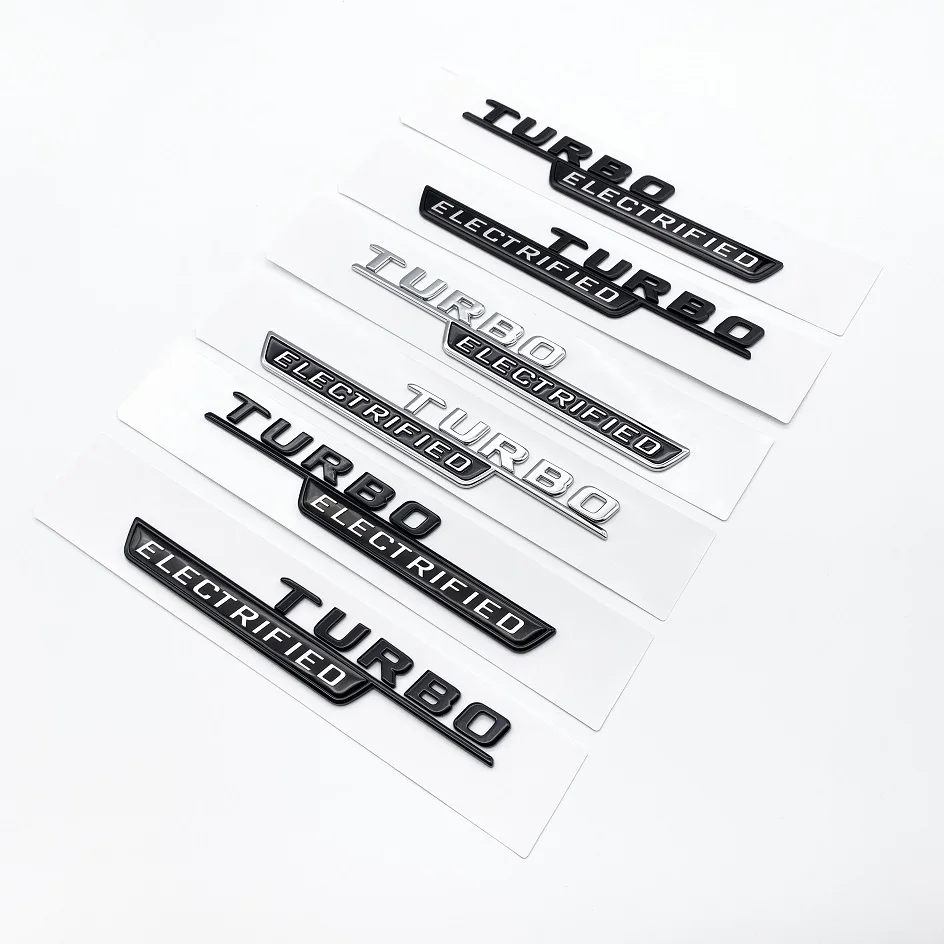 New Turbo_electrified Turbo-ELECTRIFIED Underline ABS Emblem for Mercedes Benz Amg C43 2022 Car Fender Nameplate Logo Sticker