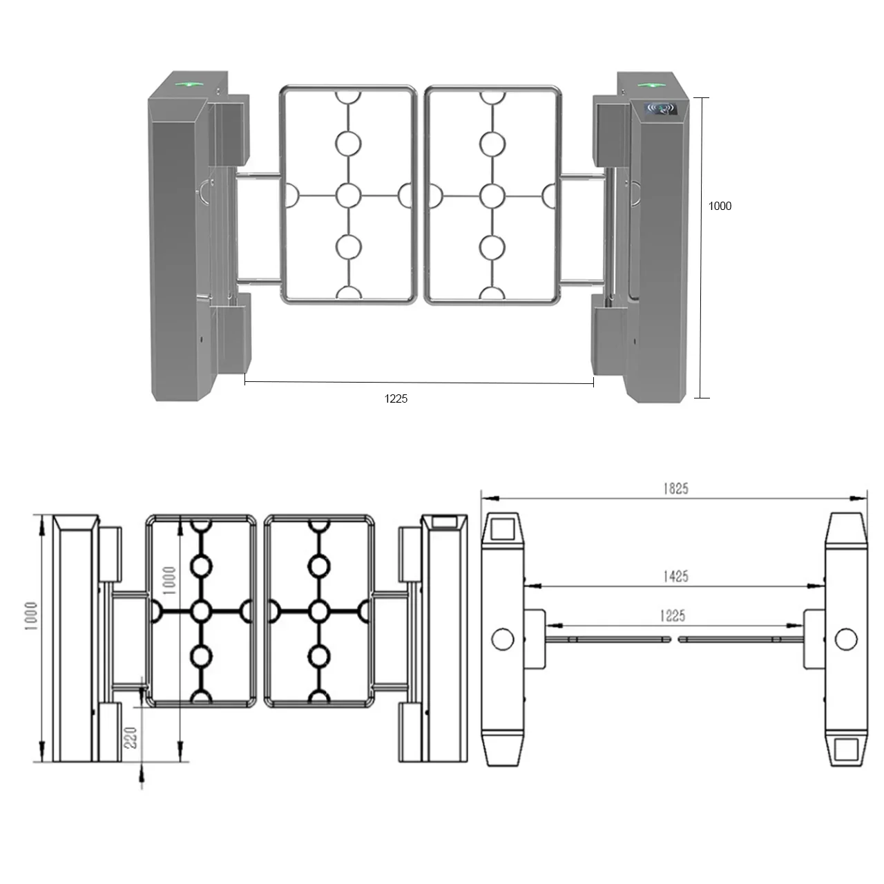 novel design Affordable and high-quality Steel Automatic High Security High Quality Swing Turnstile Gate Access Control System S