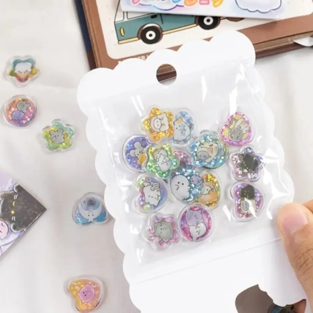 Y2K Heart-Shaped Shining stickers 3D Waterproof Decorative Stickers Laser Removable DIY Decals Mobile phone case decoration