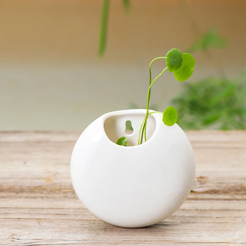 Round Wall Hanging Vase Background Wall Decoration Pendant Flower Vase Floral Arrangement Accessories Hanging Flower Pot