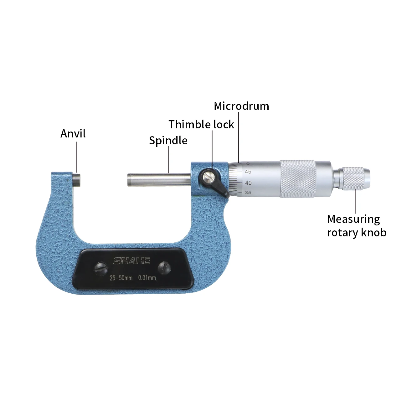 Shahe micrometer 0.01 mm outer micrometer caliper precision machine tool