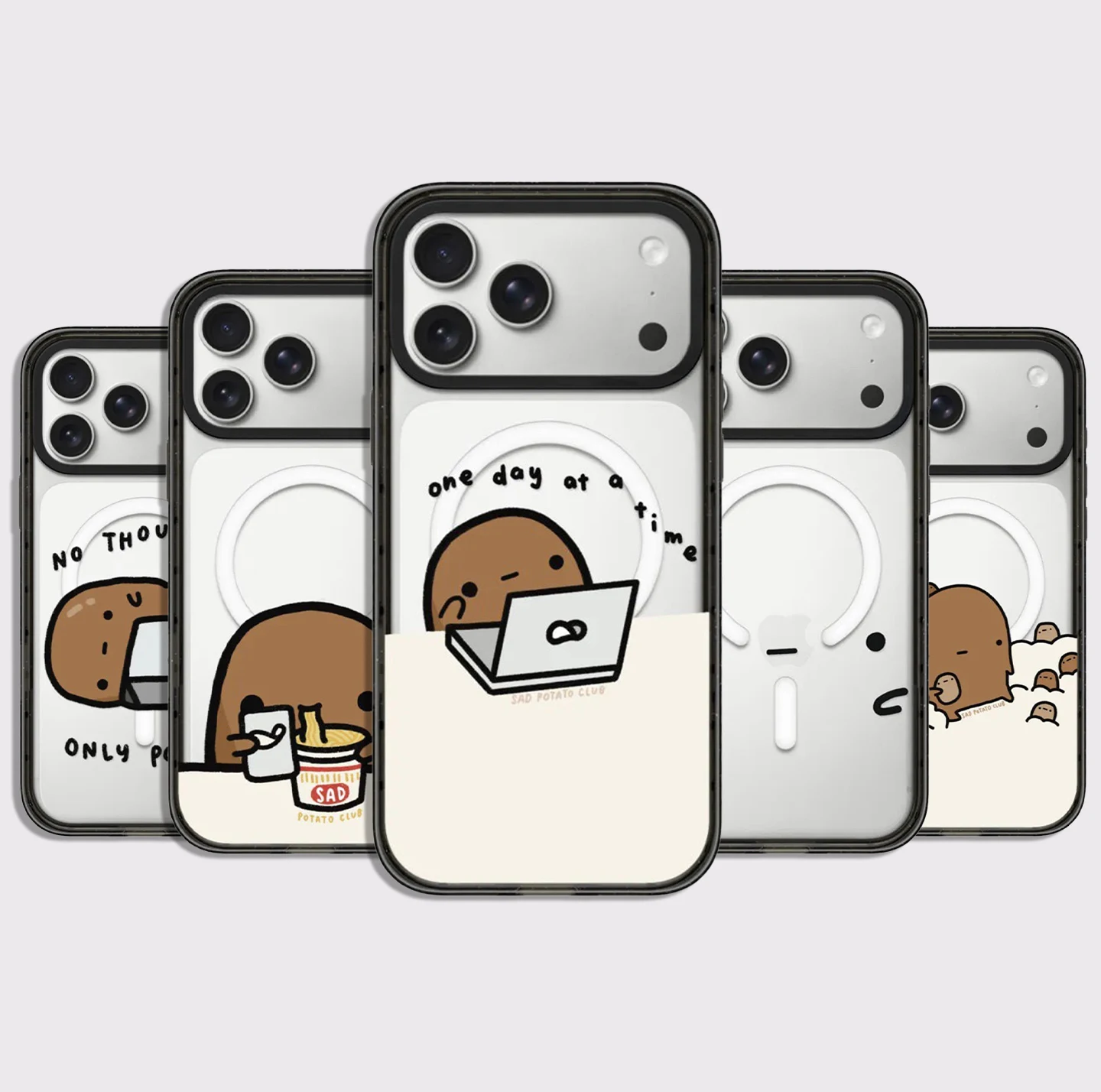 

Working Potatoes Impact Black Border Magnetic Cover for IPhone 12 13 14 15 16 17 Pro Max Case for IPhone 17 Air