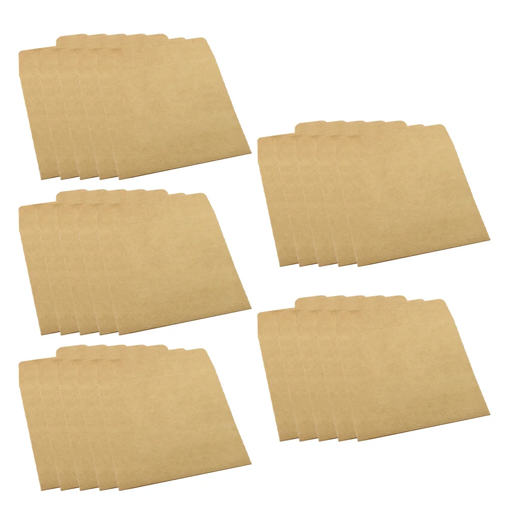 25 Pcs Sealing CD Pocket Bag Kraft Paper Storage Supply Vintage Cover Packaging