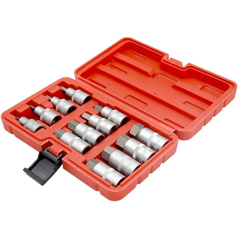 

12pcs Pneumatic Automotive Repair Set of Hardware Tools with Box Hexagon Socket Wrench Set Chrome-vanadium Steel Sleeve