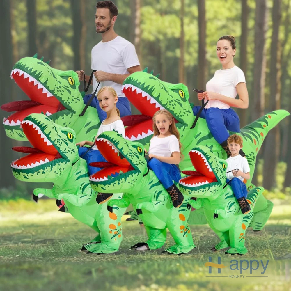 2025 Popular Inflatable Dinosaur Costumes for Adults and Kids Creative Cartoon Role Playing Models Great for Holiday Parties