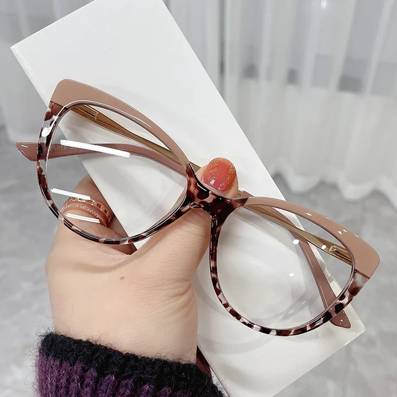 2022 New TR90 Gradient Fashion Women Cat Eye Glasses Frames Optical Glasses Anti Blue Light Lenses