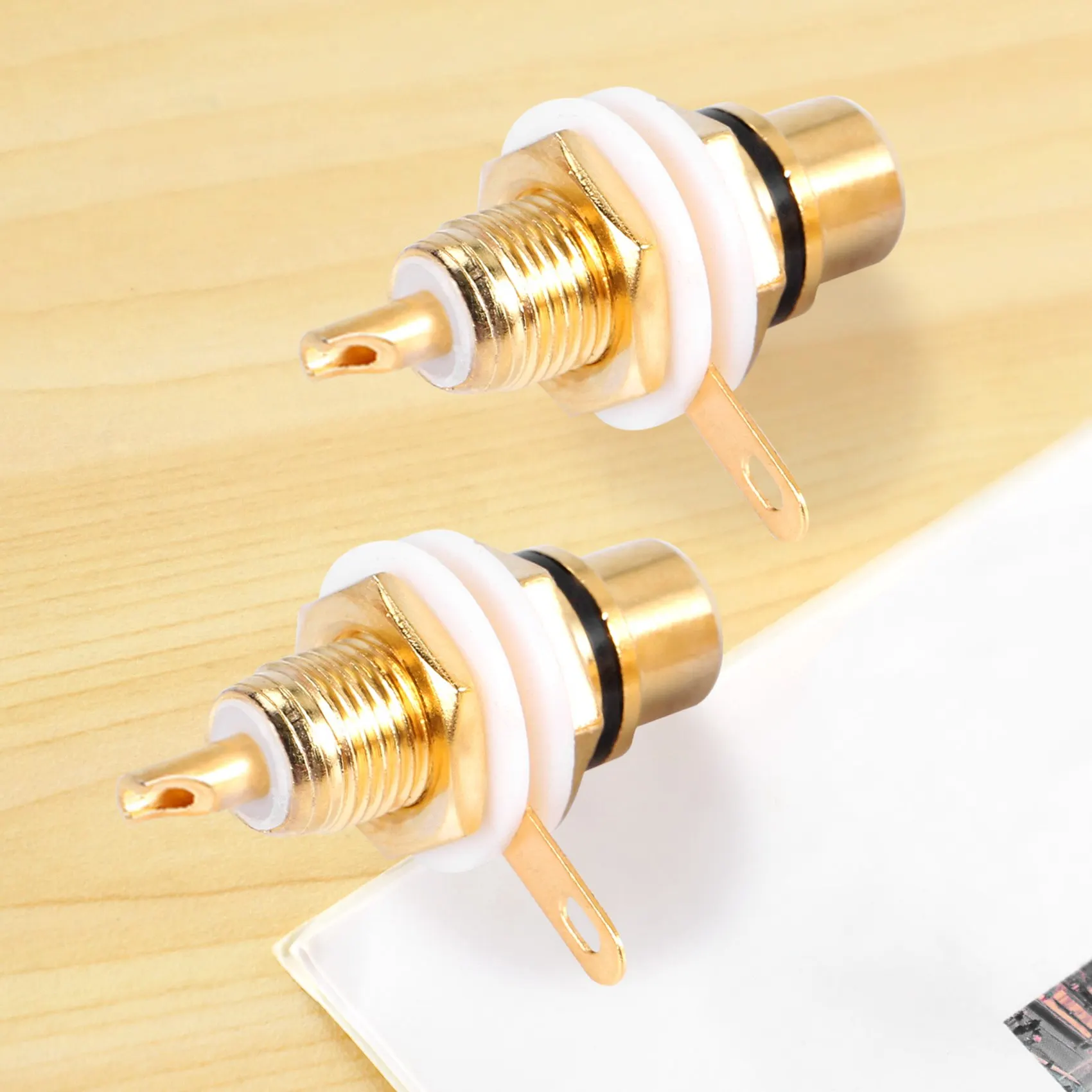 High-end 20Pcs Gold Plated RCA Terminal Jack Plug Female Socket Chassis Panel Connector for Amplifier Speaker