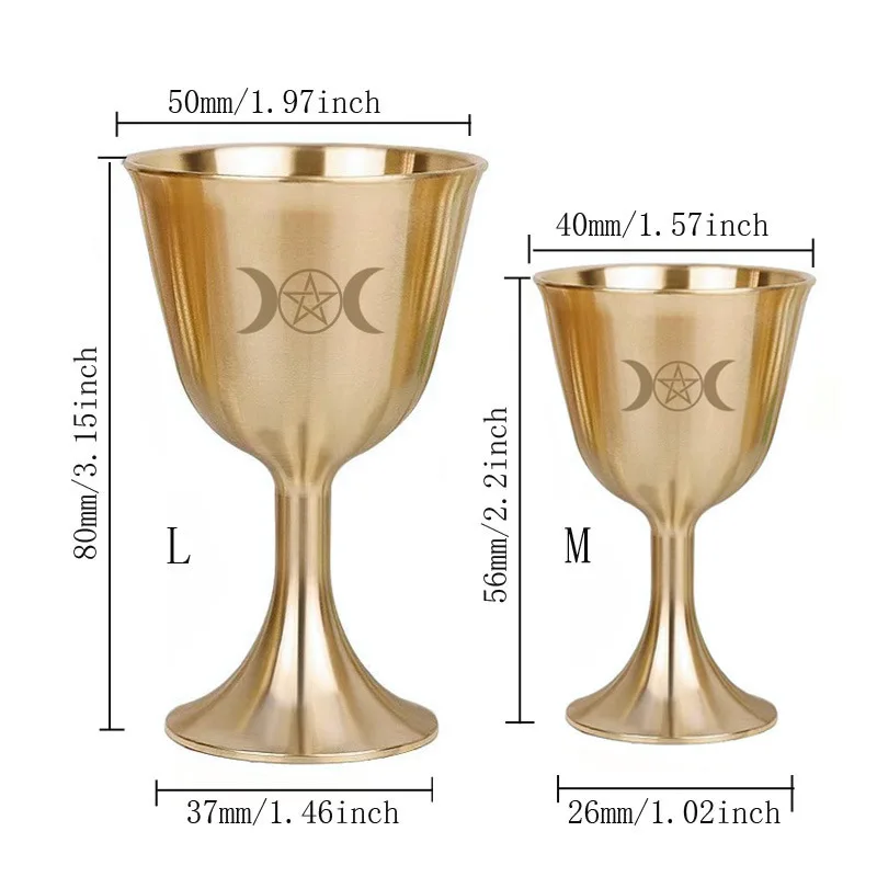 High Quality Tarot Altar Chalices Copper Goblet Spiral Pentacle Celtic Knot Witch Magic Spells Rituals Water Element Ceremonial