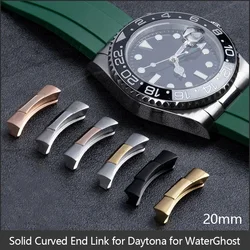 Stainless Steel Adapter for Rolex WaterGhost Metal Curved End Link for Daytona Leather Silicone Rubber Watch Seamless Connectors