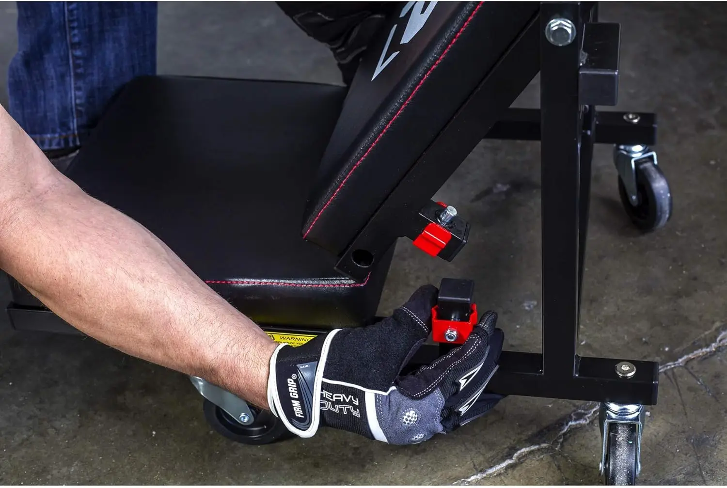 مقعد زاحف دوار 2 في 1: يحول عالي/منخفض، وخالي من الأدوات، وسعة 330 رطل، ووسادة سميكة وعجلات 3 بوصة