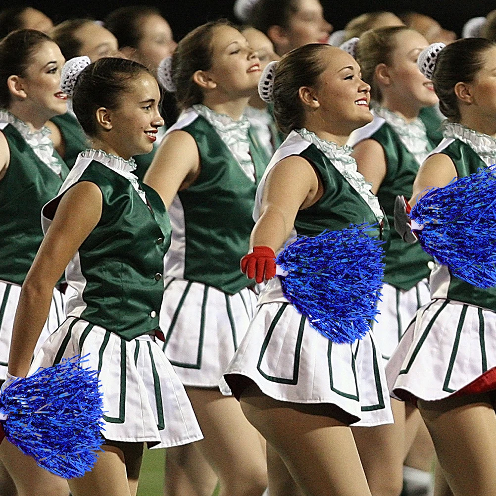 

Portable Cheerleading Pom Poms Bright Color Smooth Handle College Sports Competition Reusable Dance Props Festive Decorations