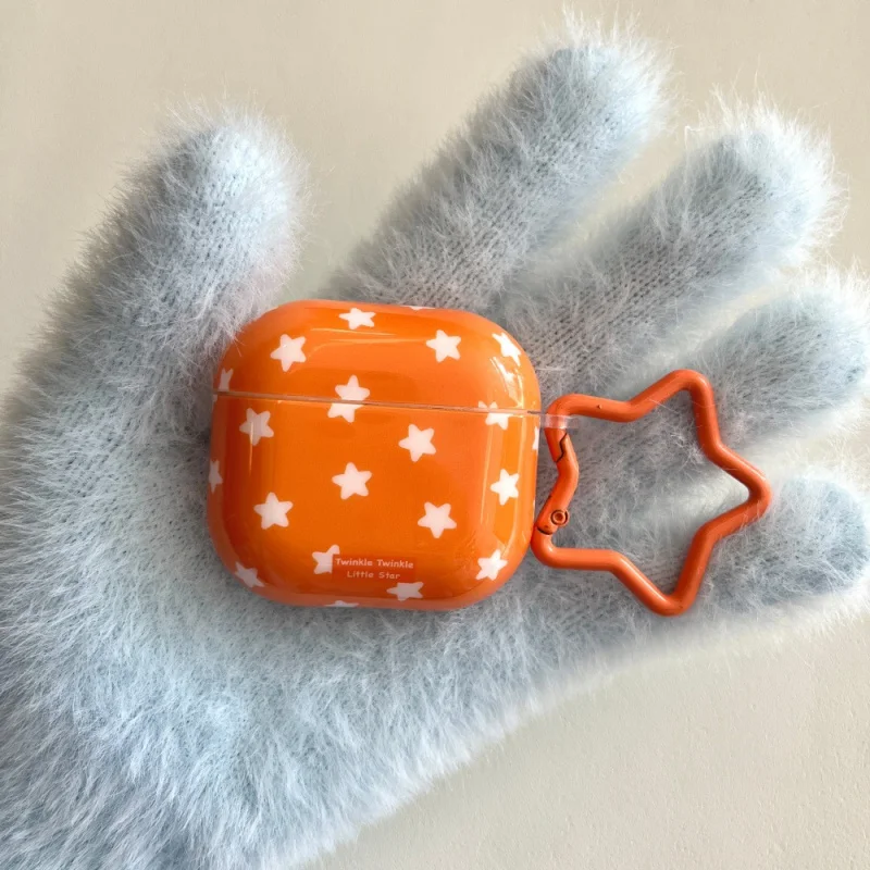 

Full screen orange star earphone case compatible with Appleairpods3/4Star Pendant ShellPRO3/PROPersonality