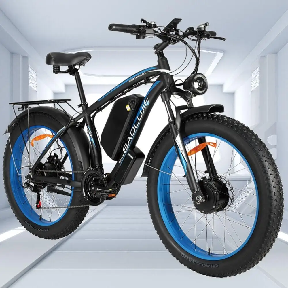 

1500W+1500W Long-Range Commuter Electric Motorcycles Bike with 48V/52V Battery 40-Mile Range 26" Fat Tires Electric Bicycle