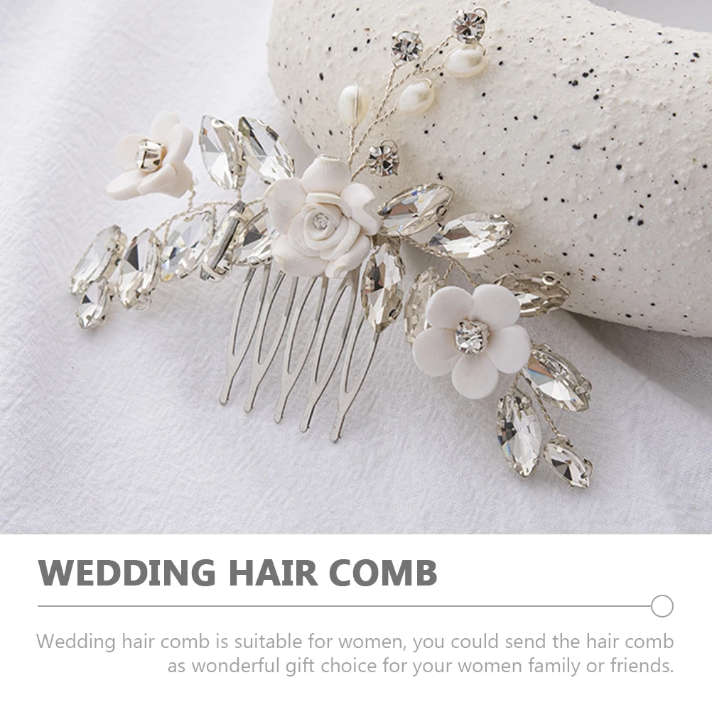 

Crystal Bridal Wedding Comb For Bridal Rhinestone Golden Wedding Party Flower Hair Accessories Hair Styles Combs