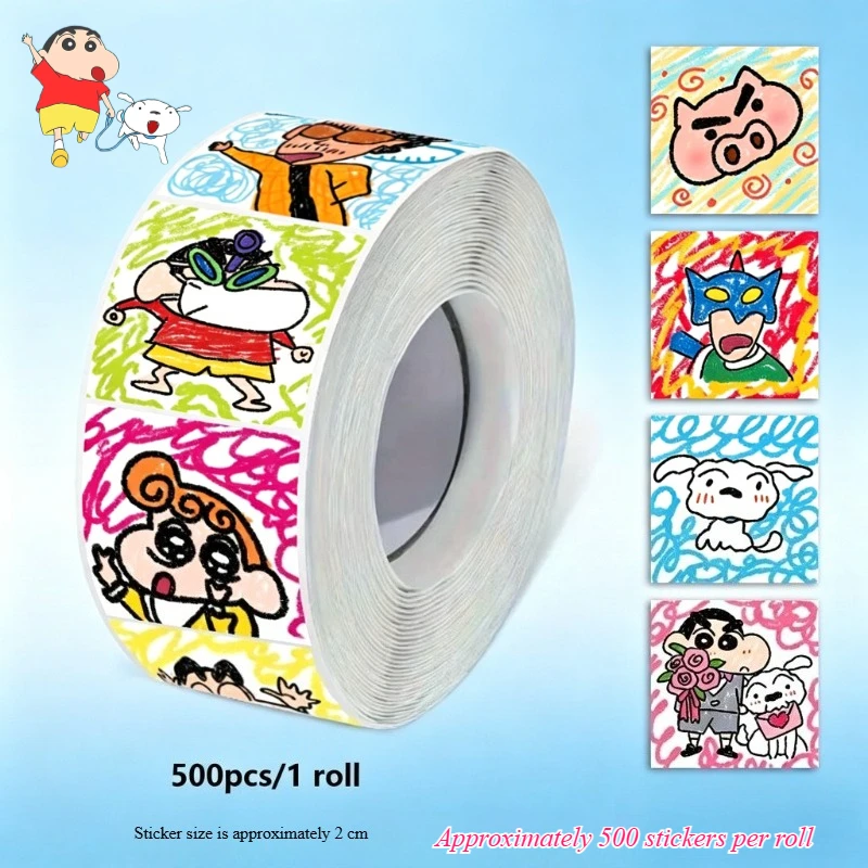 Crayon Shin-chan Cartoon Niedliche Schüler-Spiralaufkleber Kawaii 500 Stück DIY Dekoration Graffiti-Aufkleber Anime-Merchandise Großhandel