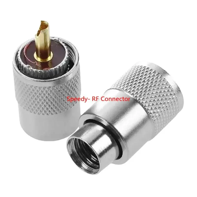 Conector de plugue macho UHF, SL16, PL259, PL-259, solda para RG58, RG142, LMR195, RG400 cabo, adaptador coaxial RF, entrega rápida