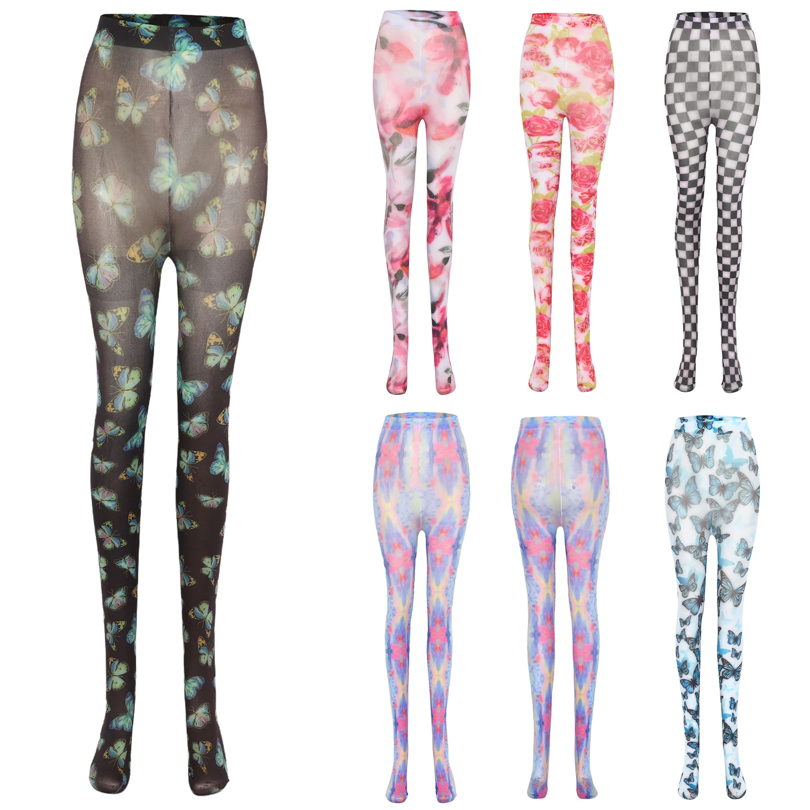 Women Yoga Pants High Waist Trainer Sports Leggings Long Tights Graffiti Push Up Running Trouser Workout Tummy Control Stocking