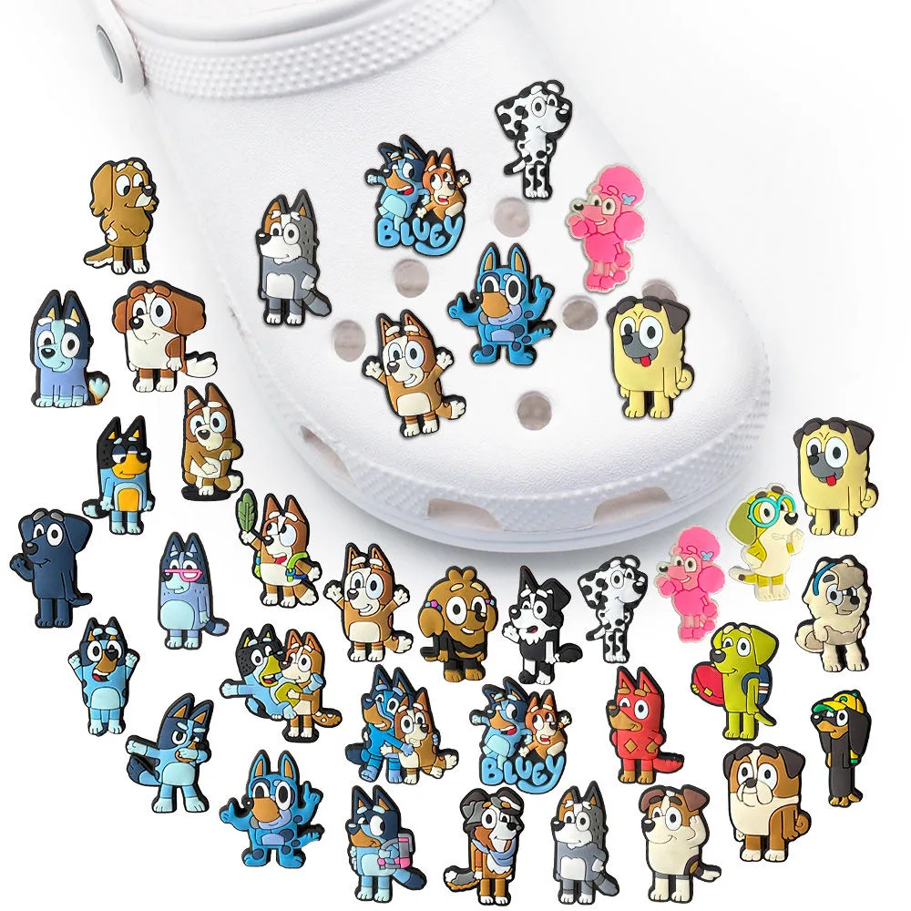 30PCS New Bluey Collection Shoe Charms For Crocs Diy Shoe Decorations Accessories For Sandals Decorate Children Birthday Gifts