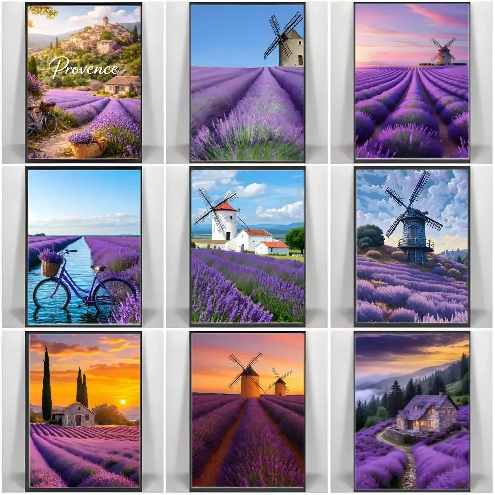Illustration P-Provence Lavender Spirits Poster Self-adhesive Art Waterproof Paper Sticker Coffee House Bar Room Wall Decor